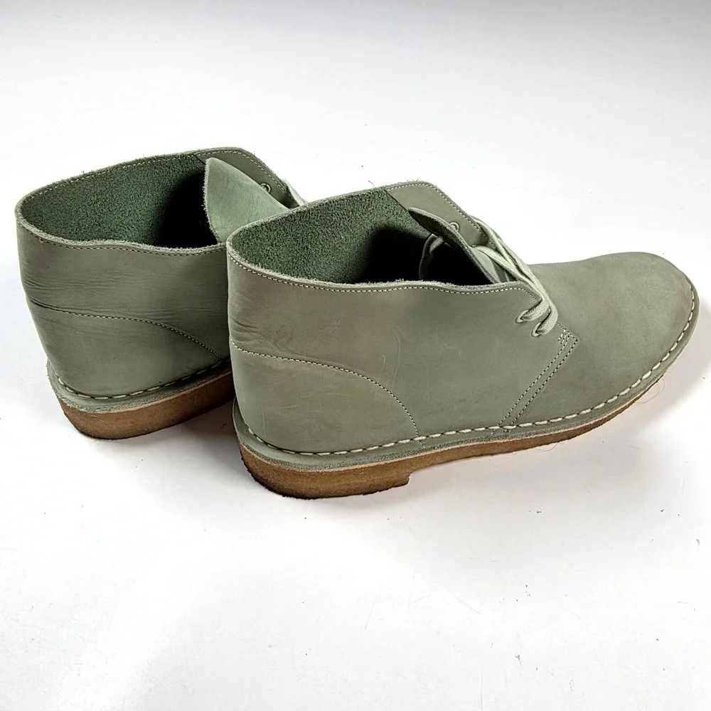 Clarks Desert Boot Men 9.5 Sage Green Suede Chukka Crepe Sole Originals 26154818